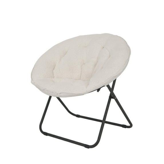 Mainstays Cozy Saucer Chair, White Sherpa