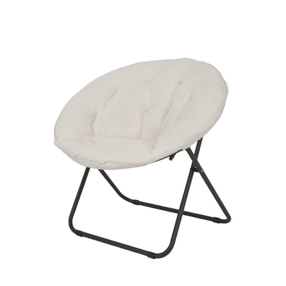 Mainstays Cozy Saucer Chair, White Sherpa