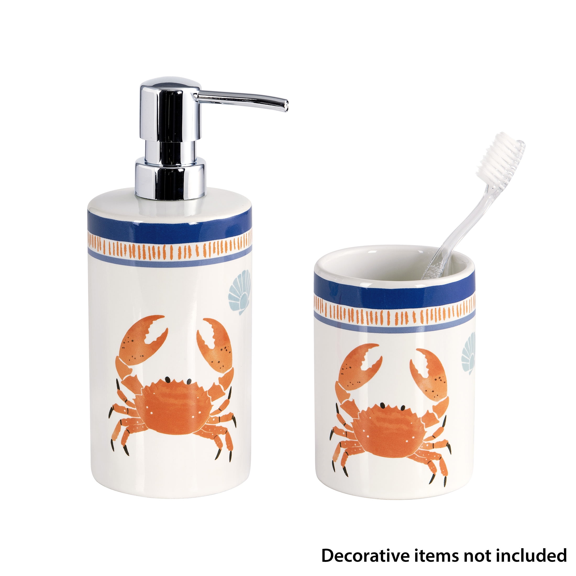 Mainstays Crab 2-piece Ceramic Bath Accessory Set, Includes Soap