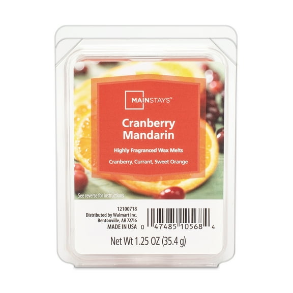 Mainstays Cranberry Mandarin Scented Wax Melt, 1.25 oz