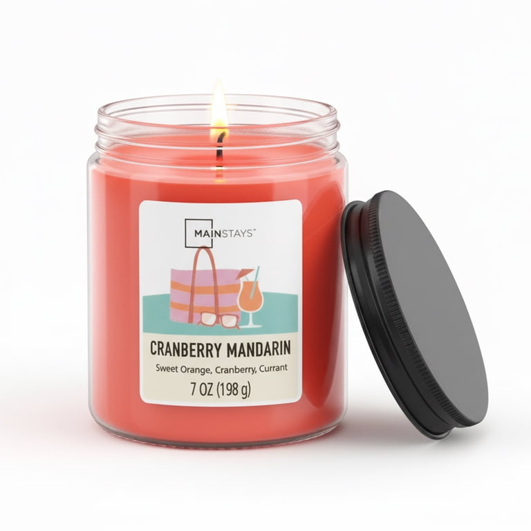 Mainstays Cranberry Mandarin Scented Candle 7 oz Single-Wick Twist