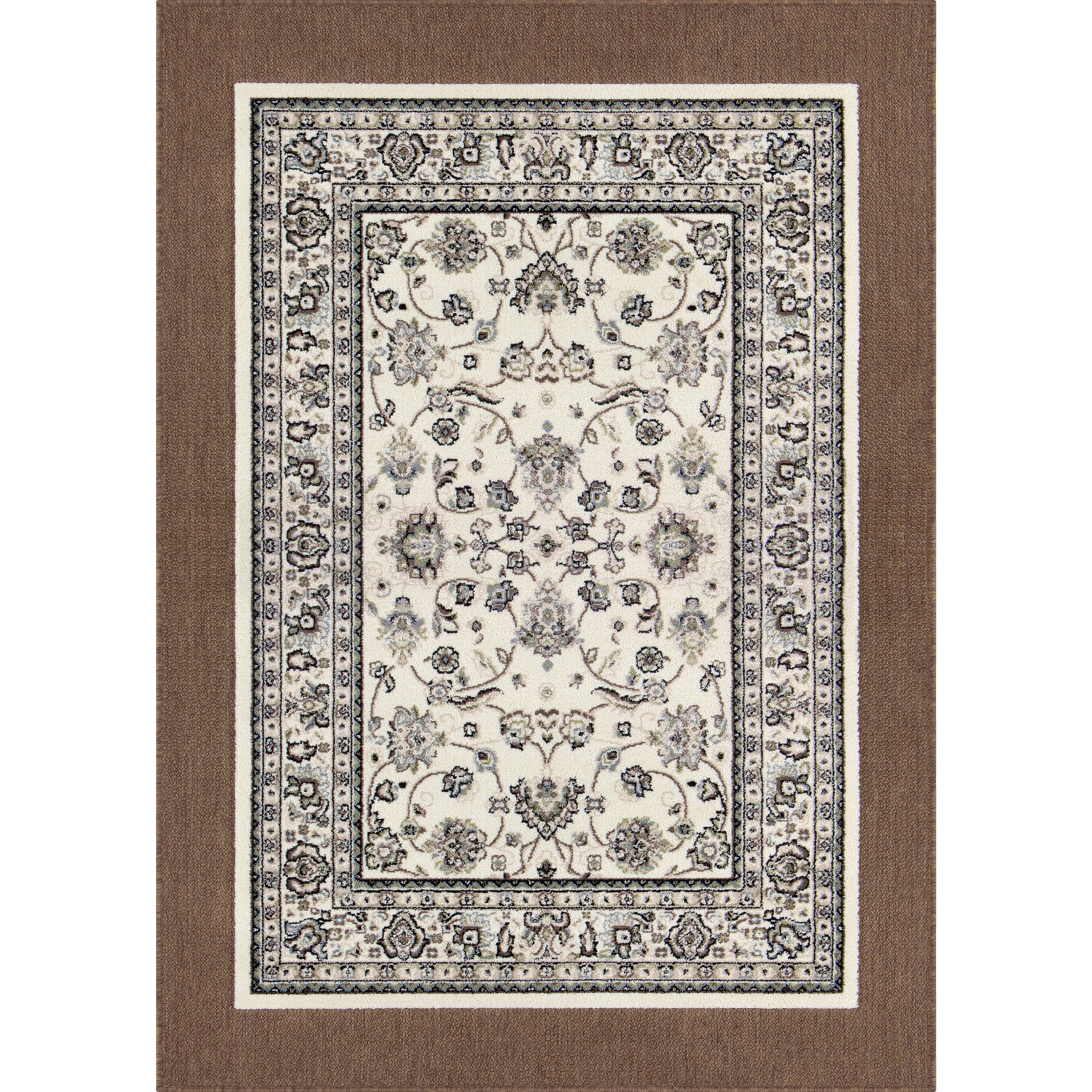 Mainstays Cream Kashan Persian, Faux Layered, Indoor Area Rug, 5