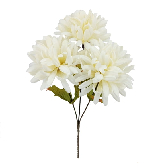 Mainstays Indoor 13.5in Artificial Polyester Mum Mix Pick, Cream Color.