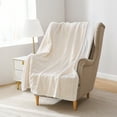 thumbnail image 1 of Mainstays Cream Stripe Faux Fur Throw, 50" x 60", Adult/Teen, 1 of 6