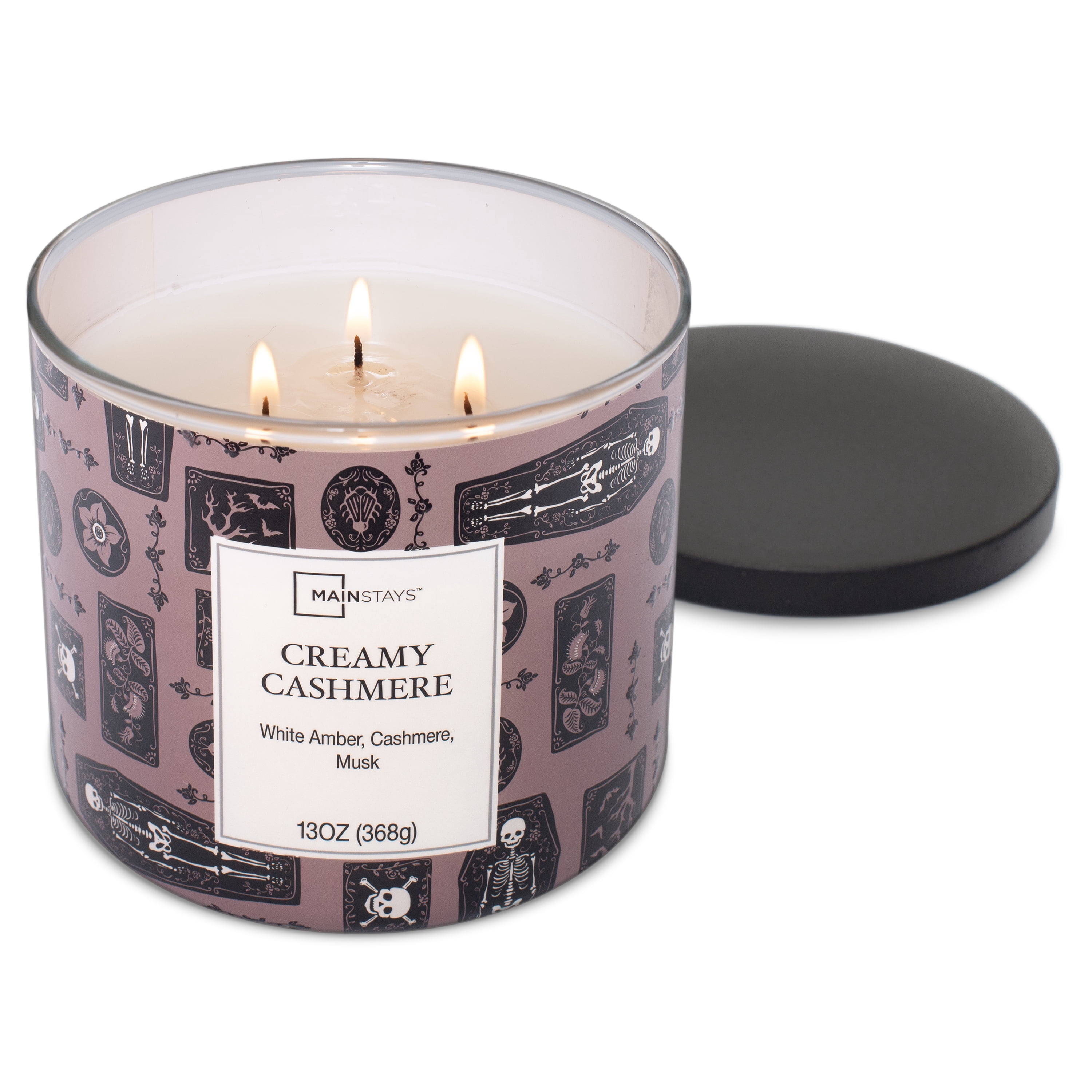 Mainstays Creamy Cashmere Scented 3-Wick Candle, 13 oz