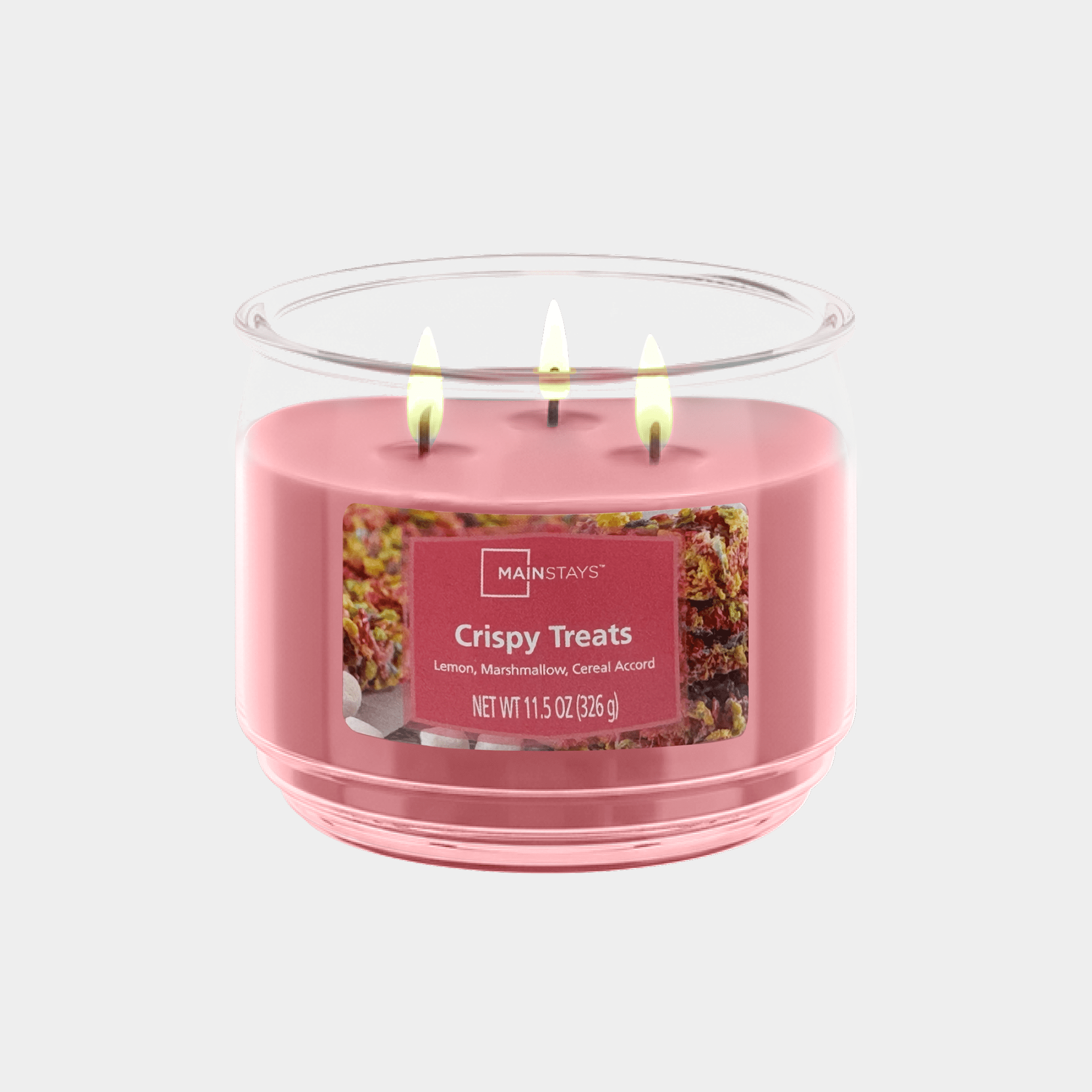 Mainstays 3-Wick Scented Glass Jar Candle, Crispy Treats, 11.5oz.
