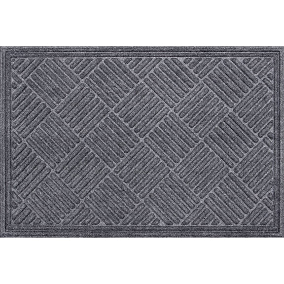 Mainstays Crosshatch Doormat, 24 in x 36 in, Smoke