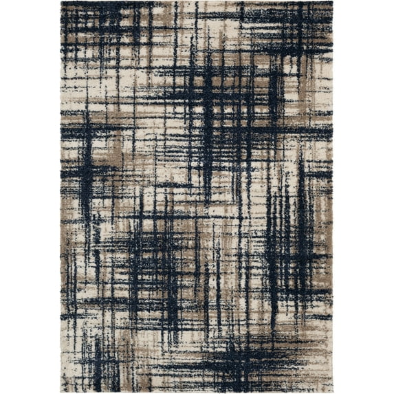 Mainstays Crosshatch Shag Indoor Area Rug, Navy, 5'x7'