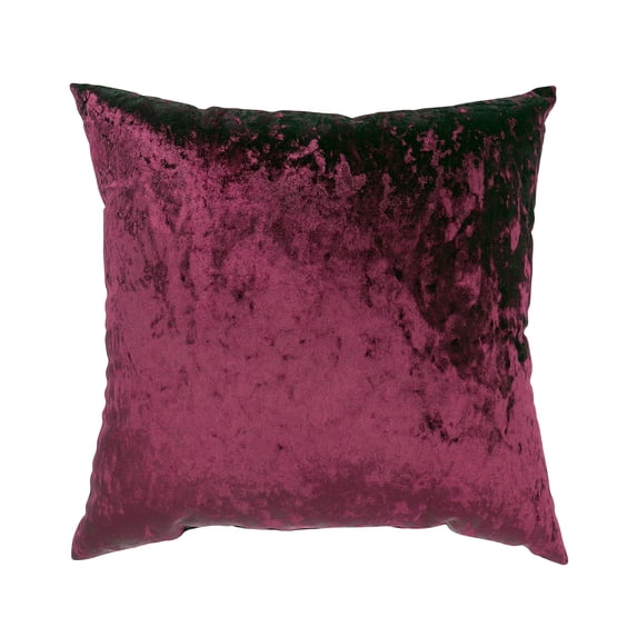 Mainstays Crushed Velvet Square Decorative Pillow, 18 x 18, Merlot