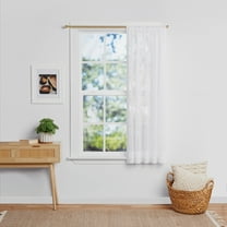 Mainstays Crushed Voile Indoor Single Curtain Panel, White, Polyester, 51"W x 63"L, Adult