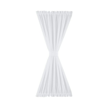Mainstays Crushed Voile Single Door Curtain Panel, Semi-Sheer, White, 51" W x 72" L