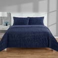 thumbnail image 1 of Mainstays King Quilt - Navy Blue Velvet - Zig Zag Stripe, Reversible Bedding, 1 of 9