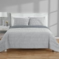 thumbnail image 1 of Mainstays Full/Queen Quilt - Light Grey Velvet - Zig Zag Stripe, Reversible Bedding, 1 of 9