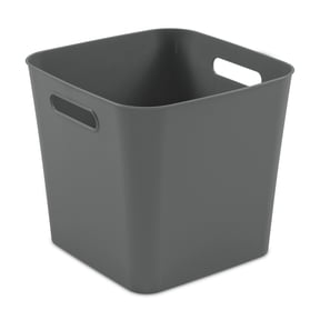 Mainstays Plastic Cube Bin with Handles, Gray Flannel, 1 Piece
