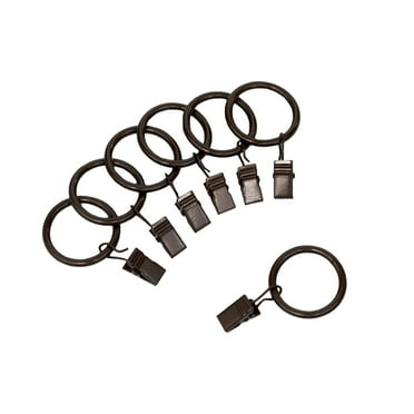Mainstays Curtain Clip Rings Medium Bronze, Set of Seven
