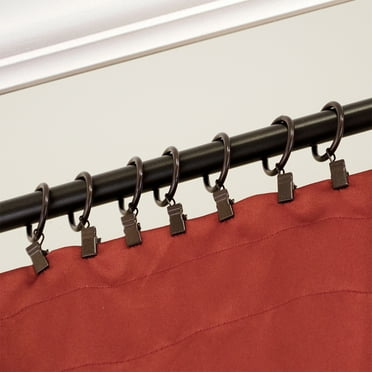 Mainstays Curtain Clip Rings Medium Bronze, Set of Seven