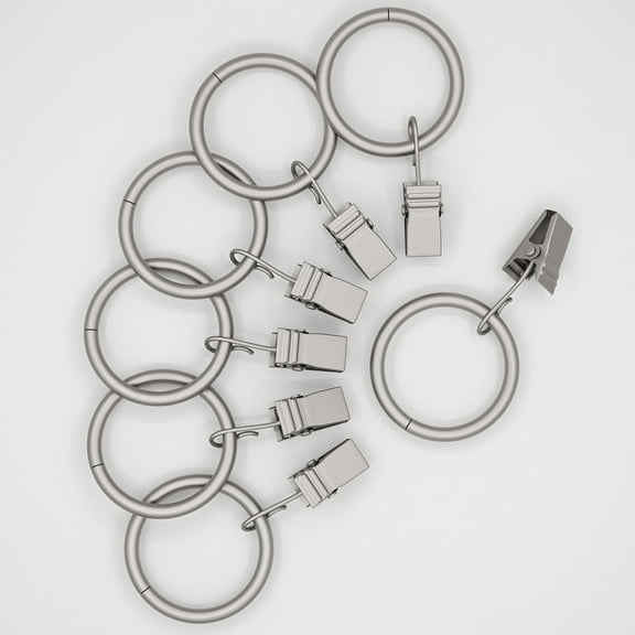 Mainstays 1" Nickel Curtain Clip Rings (7 pack)