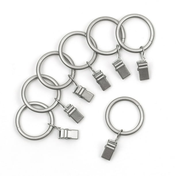Mainstays Curtain Clip Rings Nickel, Set of Seven
