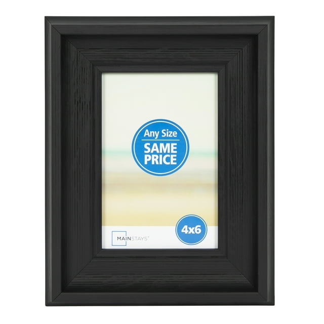 Mainstays Curved 4x6 Black Decorative Tabletop Picture Frame
