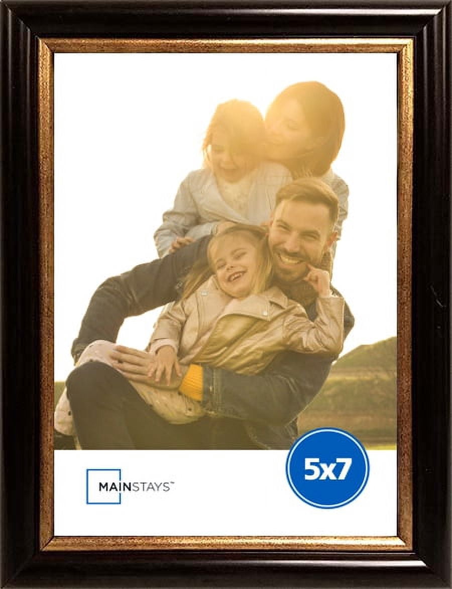 Mainstays Curved Brynn 5x7 inch Mid-Century Mahogany Tabletop Picture Frame