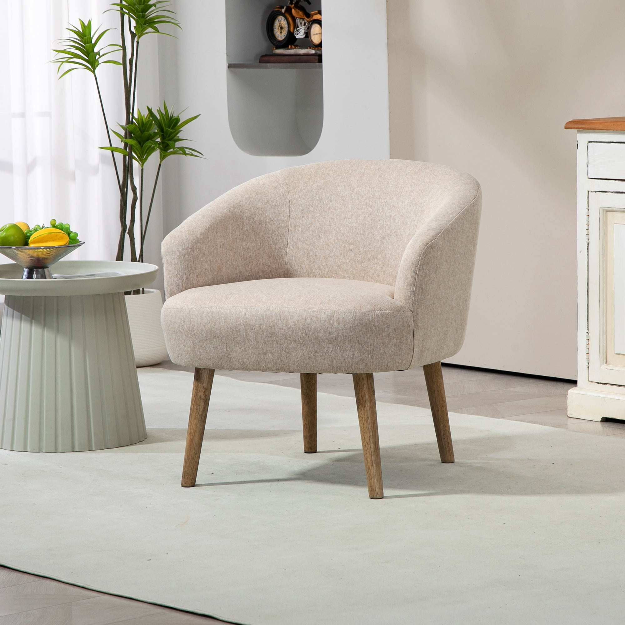 Mainstay Brandclub Mainstays Curved Textured Chair Beige