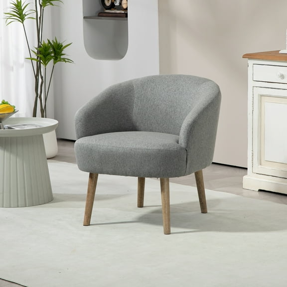Mainstays Curved Textured Accent Chair, Smoky Gray