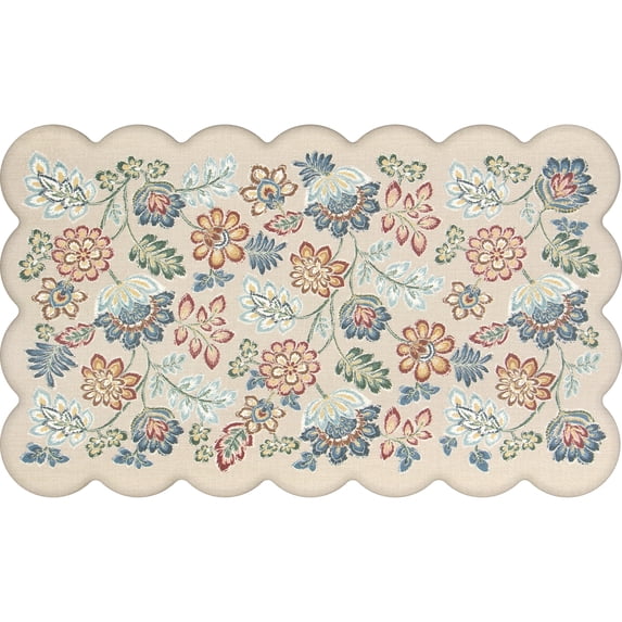 Mainstays 18x30 Jacobean Scalloped Edge Anti-Fatigue Kitchen Mat