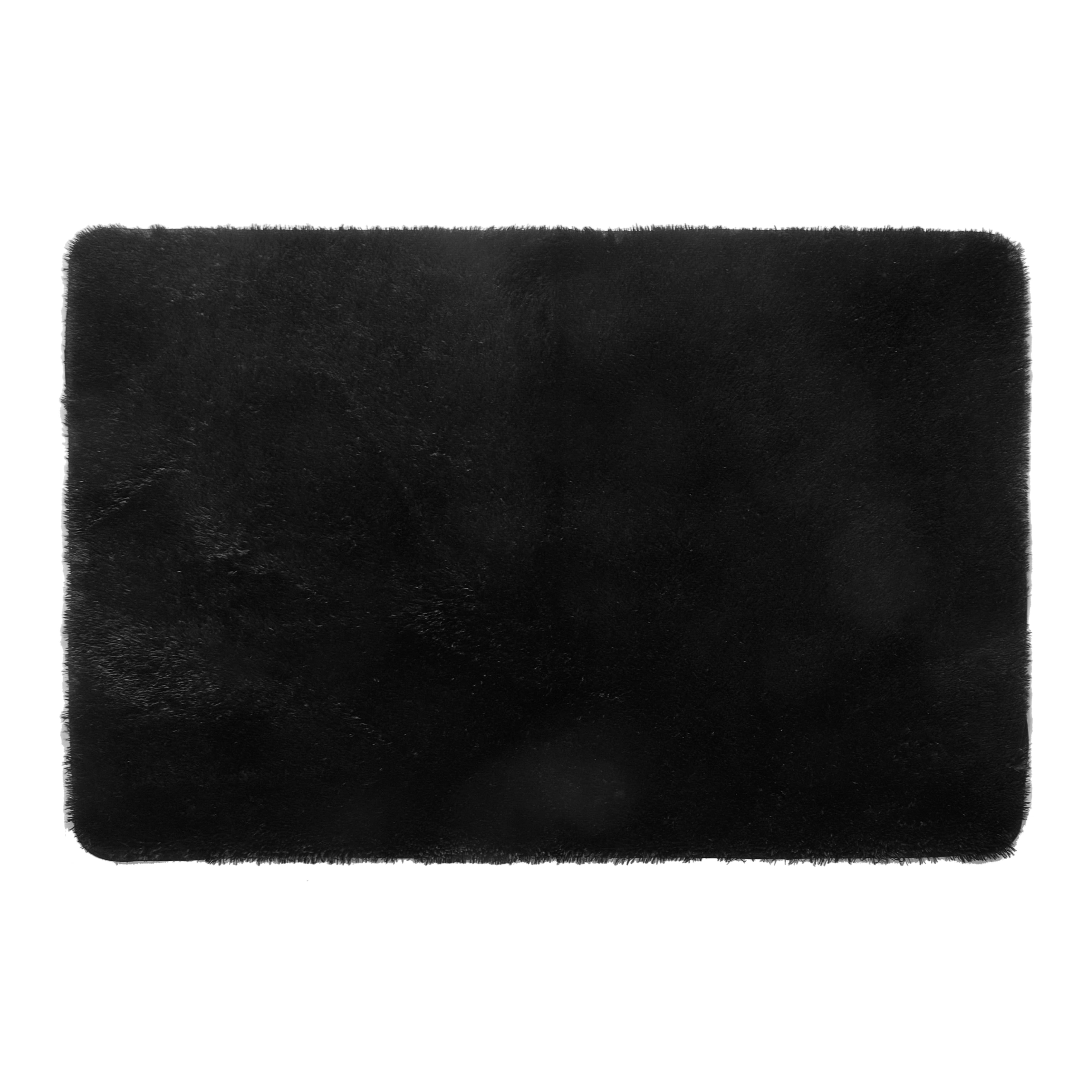 Mainstays Cushion Shag Bedroom Rug For Adults, Black, 4'x6'