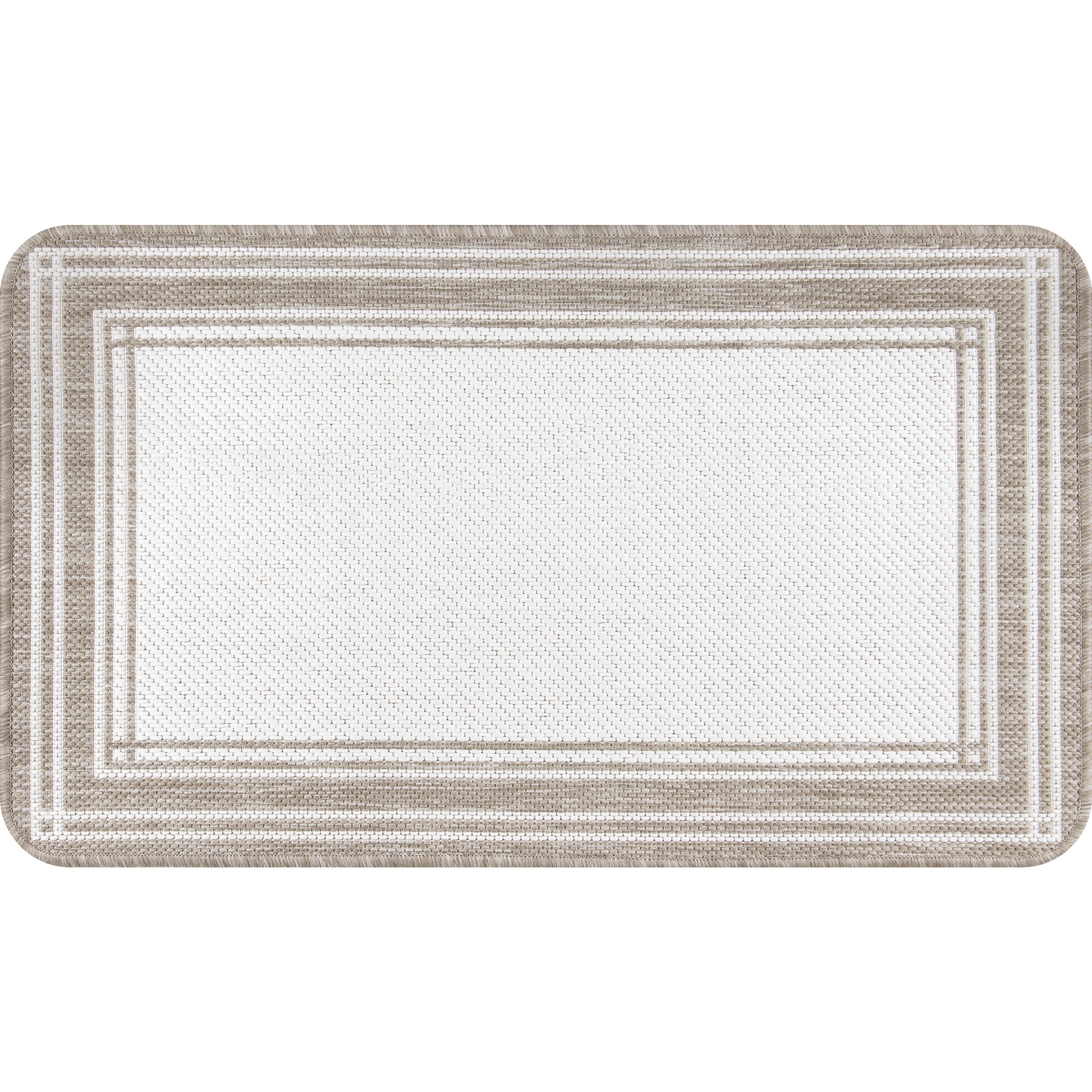 Mainstays Décor Frame Woven Kitchen Mat, Tan, 20" x 34"