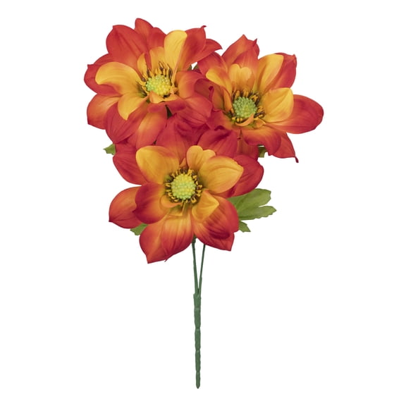 12-inch Artificial Orange Dahlia Summer Pick, for Indoor Use, by Mainstays
