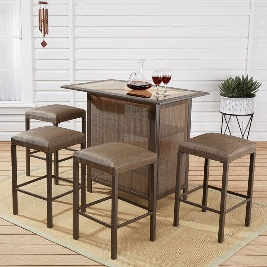 Mainstays Daine Park 5-Piece Patio Sling Bar Stool and Table Set - image 1 of 7