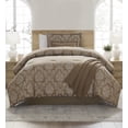 thumbnail image 1 of Mainstays Damask 4-Piece Brown Jacquard Comforter Set, Twin/Twin XL, 1 of 14