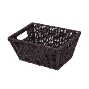 Mainstays Handwoven Seagrass Rectangle Basket, Dark Brown