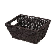 Mainstays Handwoven Seagrass Rectangle Basket, Dark Brown