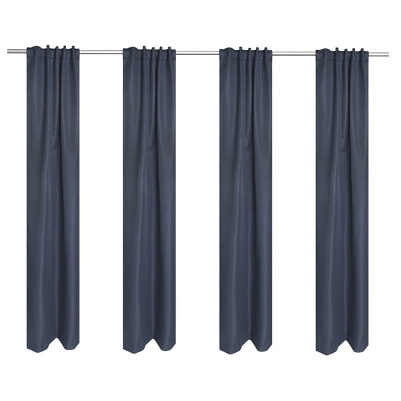 Mainstays Dark Navy Solid Blackout Rod Pocket with Back Tabs Curtain Panels 4PC Set, Set of 4, 30" W x 84" L