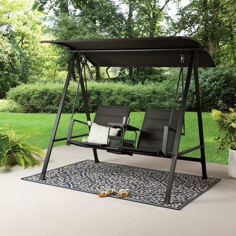 Free Shipping! Mainstays Steel Canopy Porch Swing with Oversized
