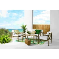 Mainstays Dashwood 4-Piece Outdoor Patio Conversation Set, Cream