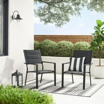 Mainstays Dashwood Outdoor Dining Chair, Black, 2 Pack