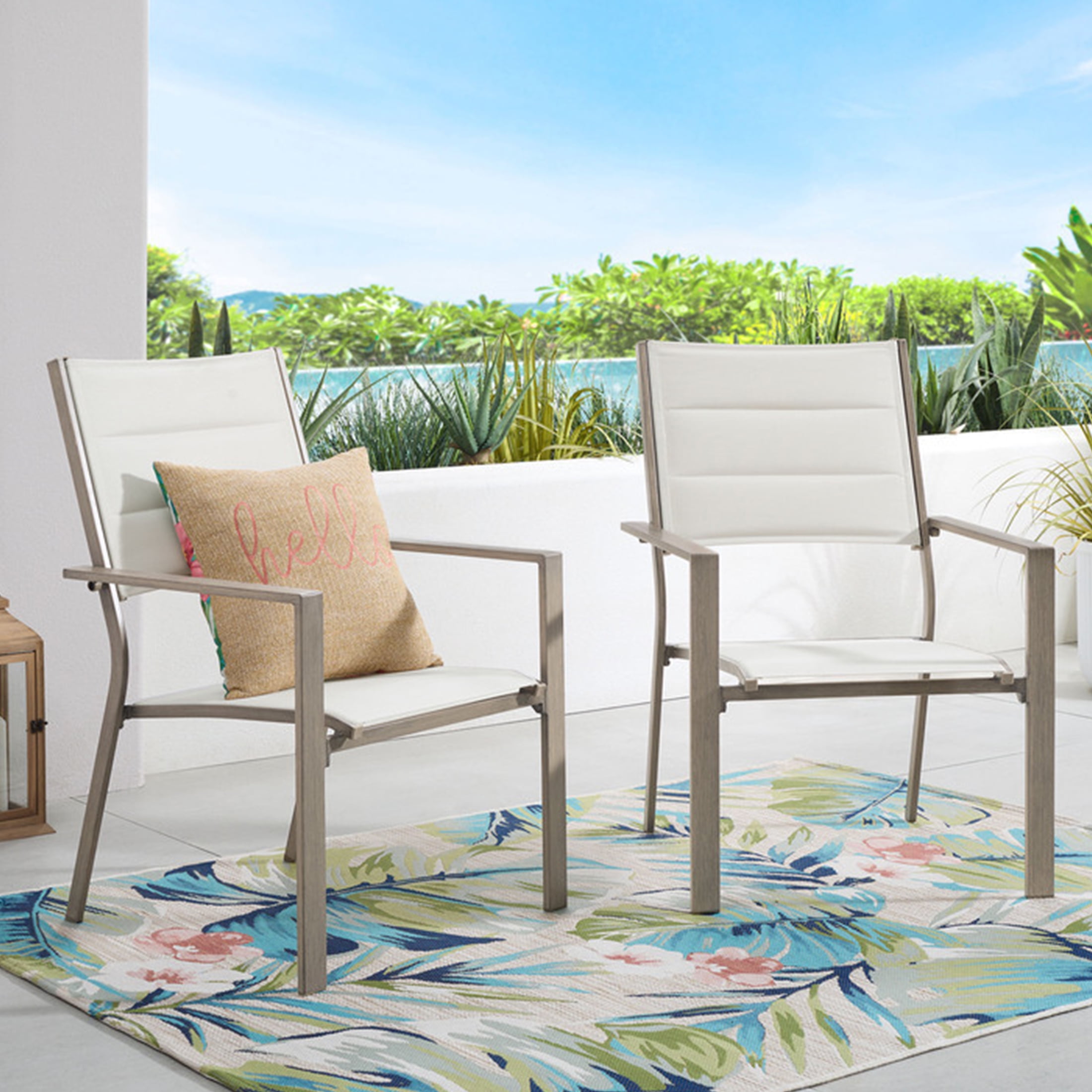 Mainstays Dashwood Outdoor Dining, Cream, 2 Pack