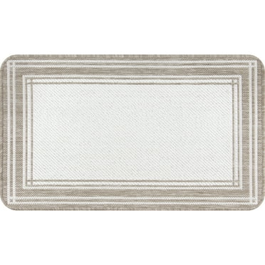 Mainstays Decor Frame Woven Kitchen Mat, Tan, 20" x 34"