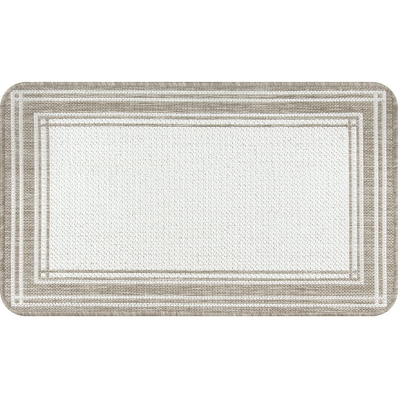 Mainstays Decor Frame Woven Kitchen Mat, Tan, 20" x 34"
