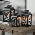 thumbnail image 1 of Mainstays Decorative Black Metal Pillar Candleholder Lantern, 10", Small, 1 of 7