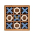 thumbnail image 1 of Mainstays By Becky G. & Alejandra 6" Wood Tic Tac Toe Tabletop Decoration, Blue & Natural, 1 of 8