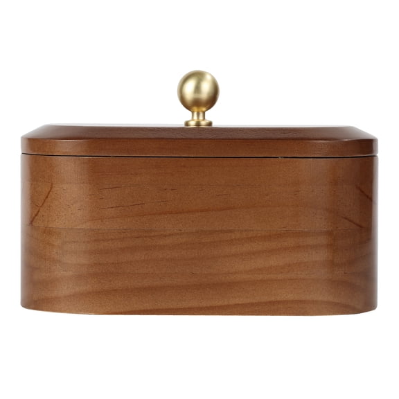 Mainstays Wooden Decorative Tabletop Capsule Box with Gold Knob