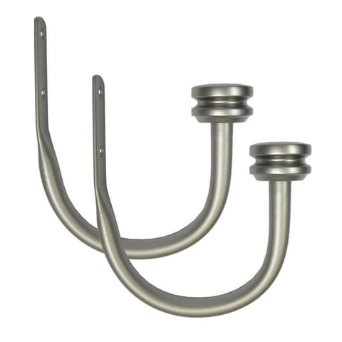 Mainstays 2 Cap Curtain Holdbacks, Pewter