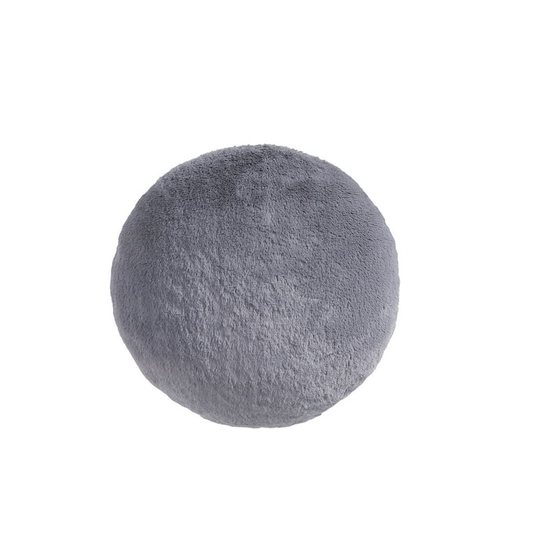 Mainstays Decorative Fur Round Pillow, 16
