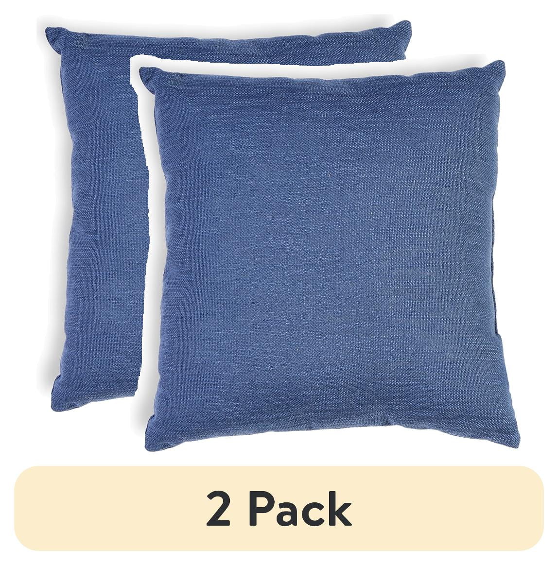 (2 pack) Mainstays Decorative Pillow, 18' x 18', Washed Indigo - Walmart.com