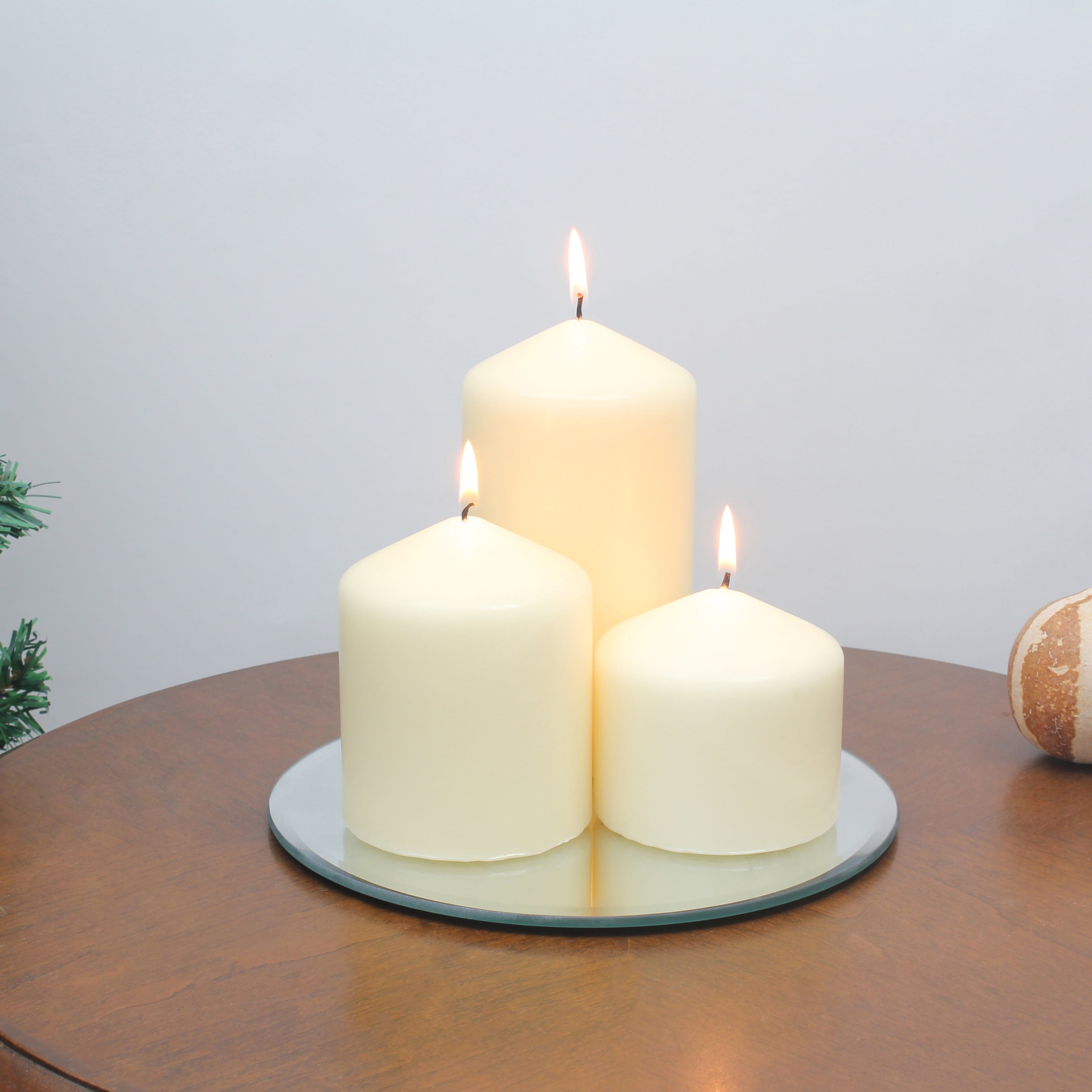 Mainstays Decorative Round Mirror Candle Holder Plate, 8"