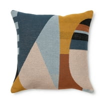 Mainstays Modern Throw Pillow, Geo Face, Multi, 18" Square, 1 per Pack