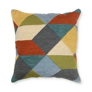 Mainstays Decorative Throw Pillow, Geo, Multi, 18 Square, 1 per Pack